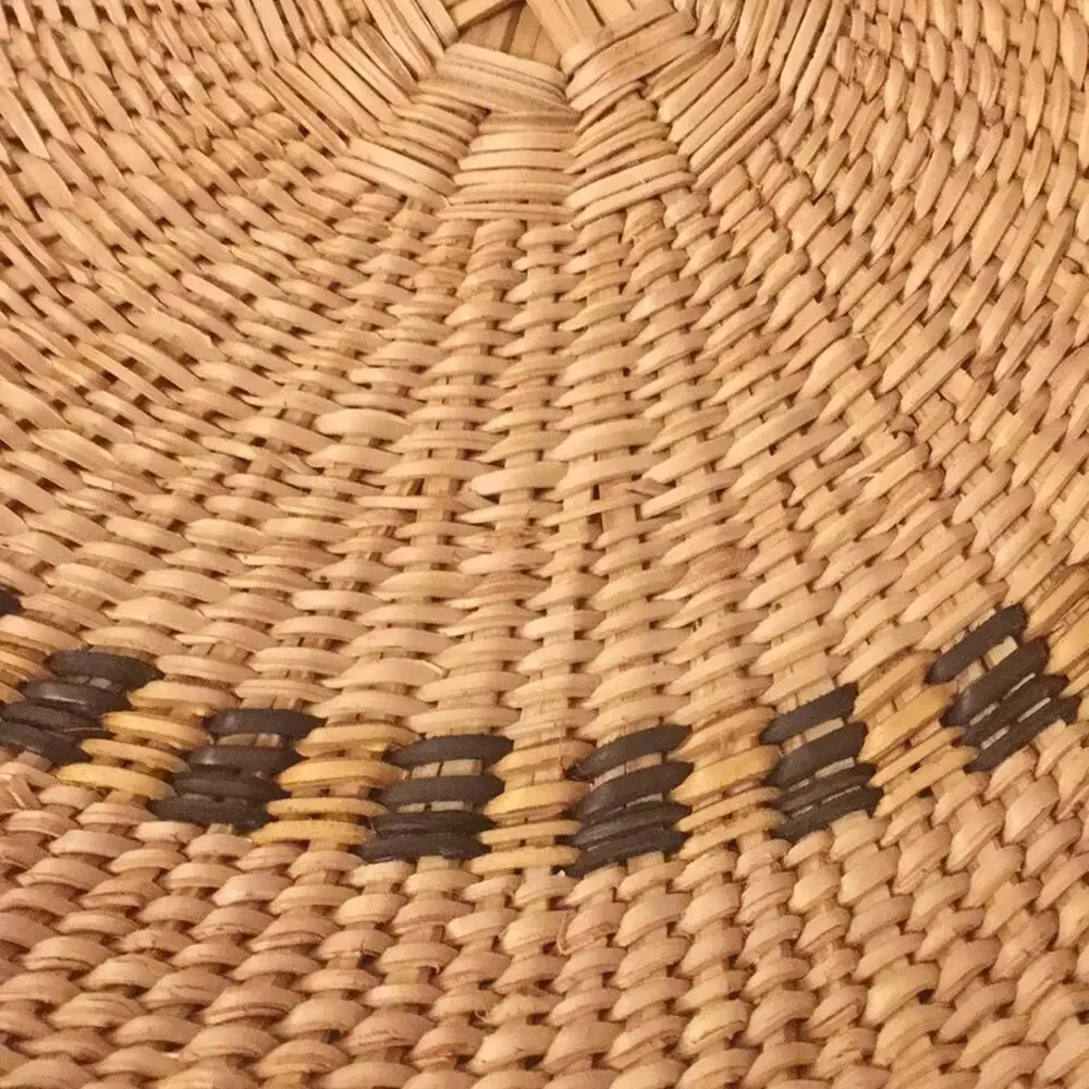Handmade weaved basket Ghana centerpiece EUC